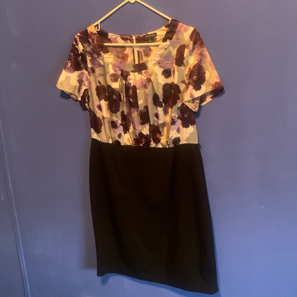 George Purple and Black Floral Dress